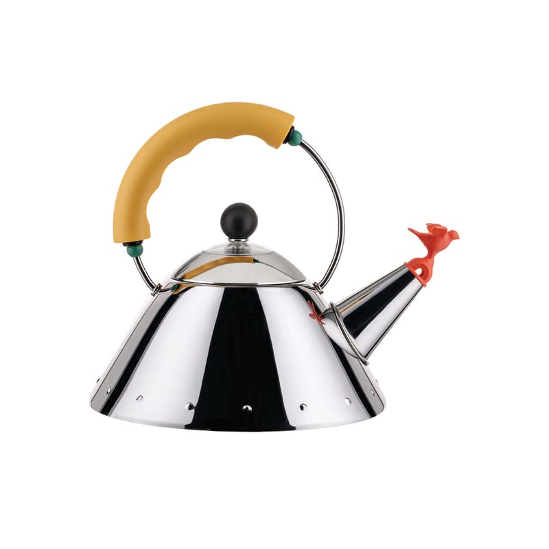 Tableware - Kettles & Teapots - 9093 - Oisillon Mini Kettle metal yellow / Michael Graves, 1986 - 1 Litre /Induction - Alessi - Yellow - Stainless steel, Thermoplastic resin