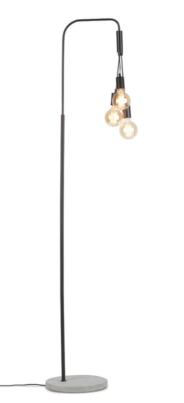 Luminaire - Lampadaires - Lampadaire Oslo métal pierre noir / 3 ampoules - H 190 cm - It\'s about Romi - Noir - Ciment, Fer