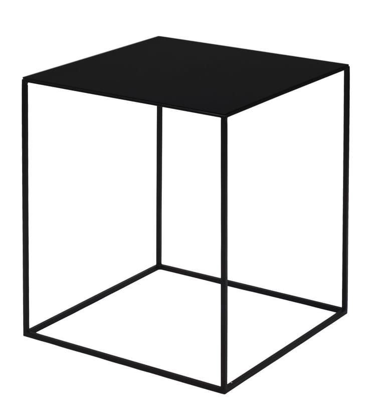 Arredamento - Tavolini  - Tavolino basso Slim Irony / 41 x 41 x H 46 cm - Zeus - Metallo nero ramato / Piede nero ramato - Acciaio verniciato