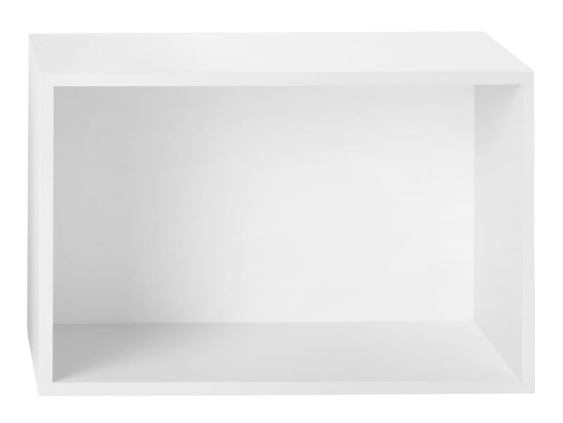 Möbel - Regale und Bücherregale - Regal Stacked 2.0 holz weiß / Größe L - rechteckig - 65 x 43 cm / ohne Rückwand - Muuto - Weiß - mitteldichte bemalte Holzfaserplatte