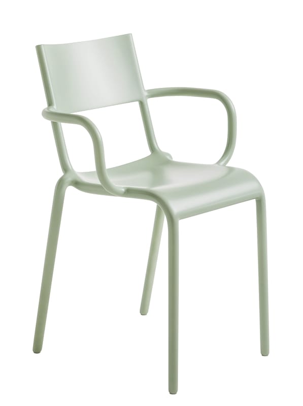 Furniture - Chairs - Generic A Stackable armchair plastic material green Polypropylen - Kartell - Green - Polypropylene