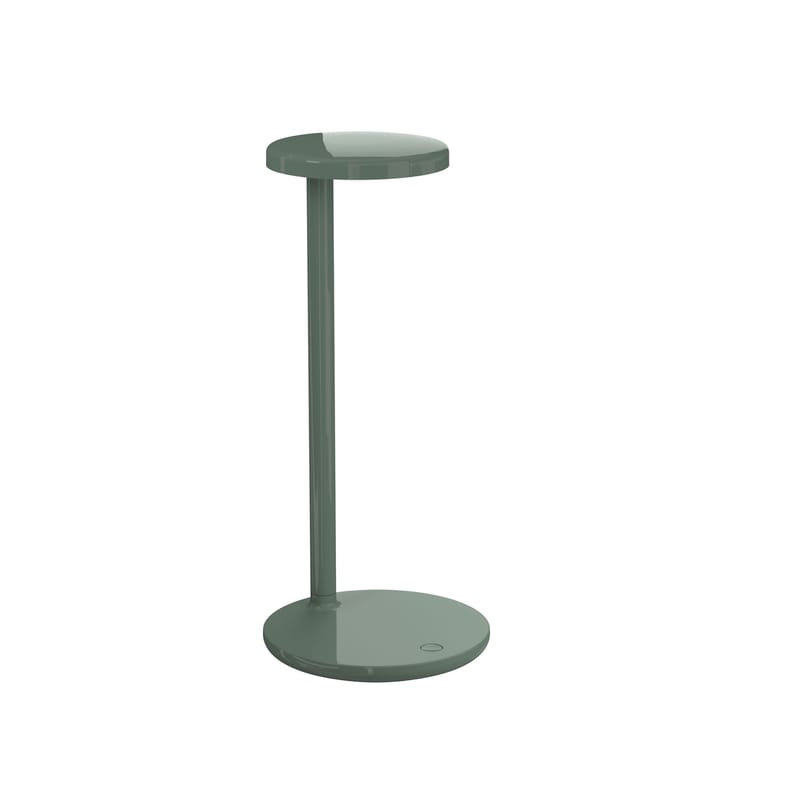 Lighting - Table Lamps - Oblique LED Table lamp metal green / With USB-C socket - Flos - Glossy sage green - Moulded aluminium
