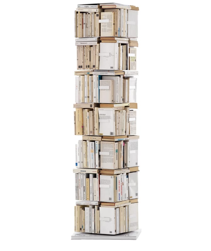 Mobilier - Etagères & bibliothèques - Bibliothèque rotative Ptolomeo H 197 cm / 4 faces -Livres vertical - Opinion Ciatti - Blanc - Acier laqué
