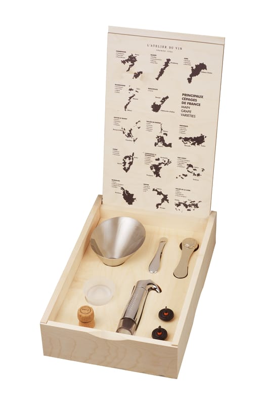 Tableware - Around wine - Oeno Box Connoisseur n°3 Box - Wine set opening/serving/preservation 7 pieces by L\'Atelier du Vin - Natural wood - 7 pieces - Birch plywood, Cork, Solid maple, Steel