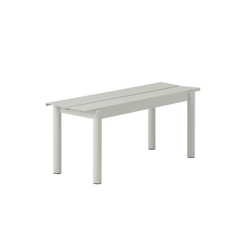 Furniture - Benches - Linear Bench metal grey / Steel - L 110 cm - Muuto - Light grey - Aluzinc, Steel