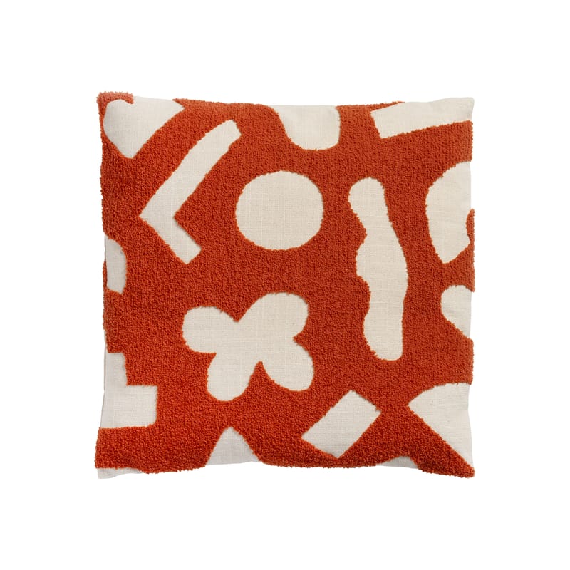 Décoration - Coussins - Housse de coussin Sketch tissu rouge / 40 x 40 cm - Broderie en relief - & klevering - Rouge - Acrylique, Coton