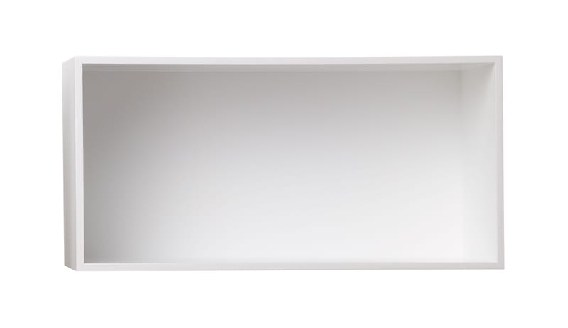 Furniture - Bookcases & Bookshelves - Mini Stacked 2.0 Shelf wood white / Large rectangulaire 49x24 cm / Avec fond - Muuto - White - Painted MDF