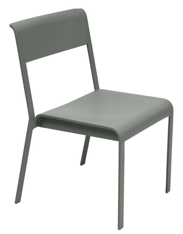 Furniture - Chairs - Bellevie Stacking chair metal green grey Metal - Fermob - Rosemary - Lacquered aluminium