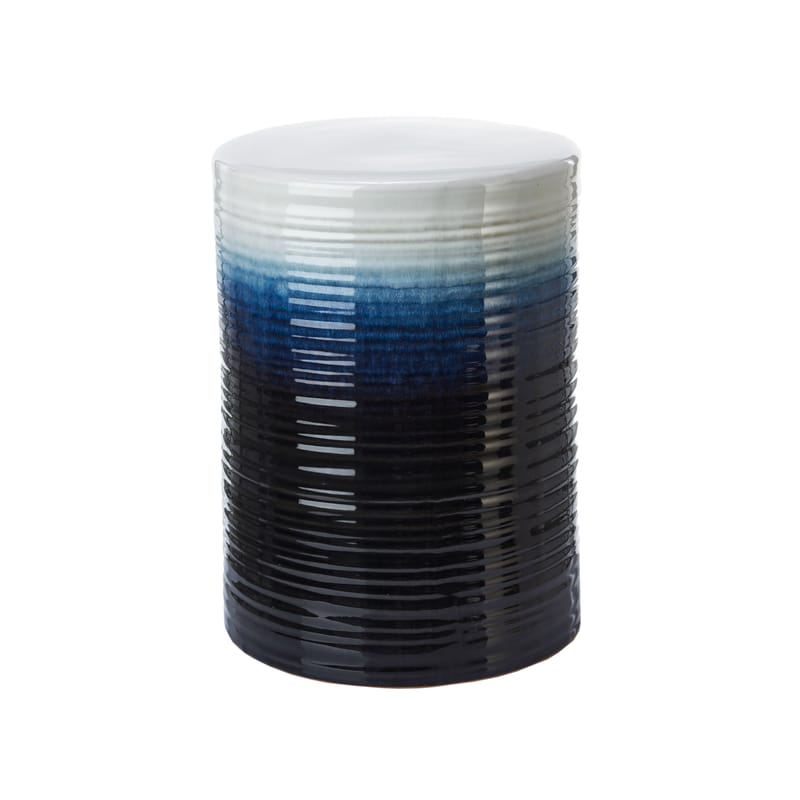 Furniture - Coffee Tables - Lagoon Stool ceramic blue / Ceramic - Ø 33 x H 45 cm - Pols Potten - Lagoon / Blue - Glazed ceramic