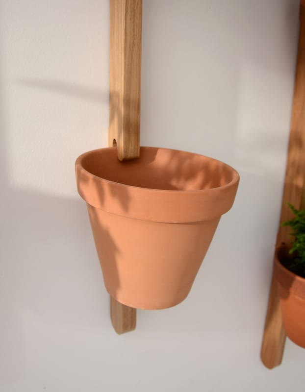 Support mural XPOT bois naturel / Pour 2 pots de fleurs ou étagères - H 100  cm - Compagnie