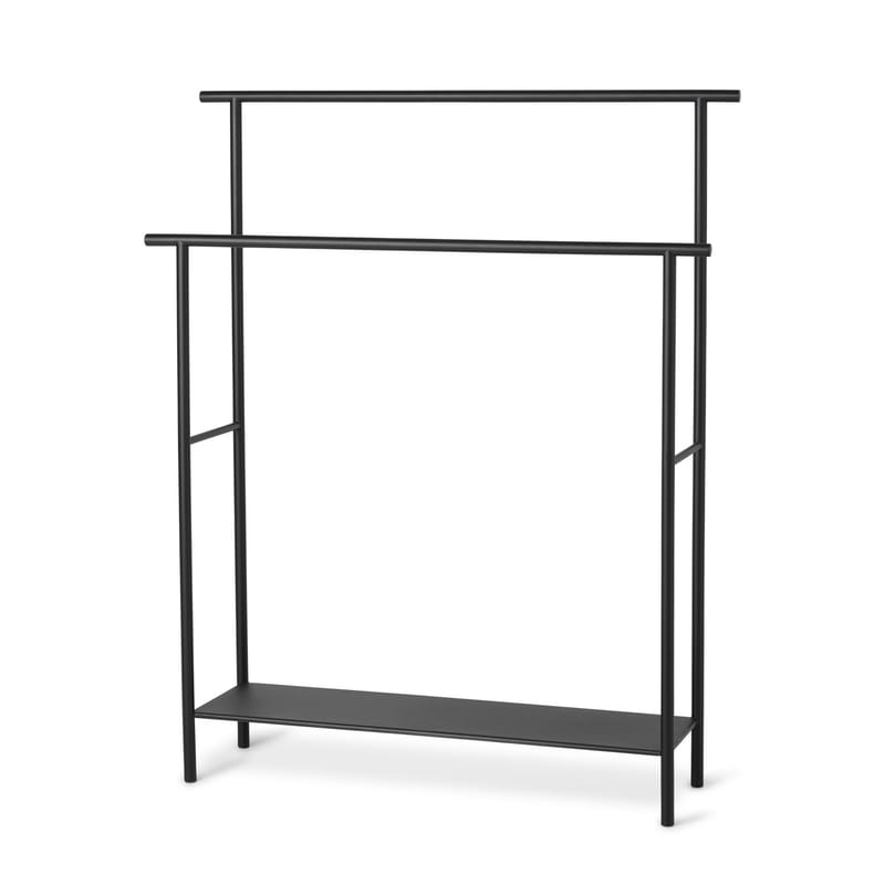 Furniture - Coat Racks & Pegs - Dora Towel rail metal black / L 72.5 x H 88 cm - Ferm Living - Black - Metal powder coating
