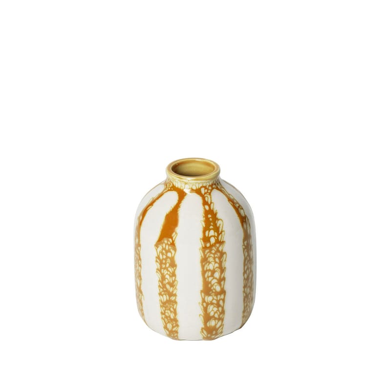 Decoration - Vases - Riviera Small Vase ceramic orange / H 14 cm - Maison Sarah Lavoine - Amber - Glazed ceramic