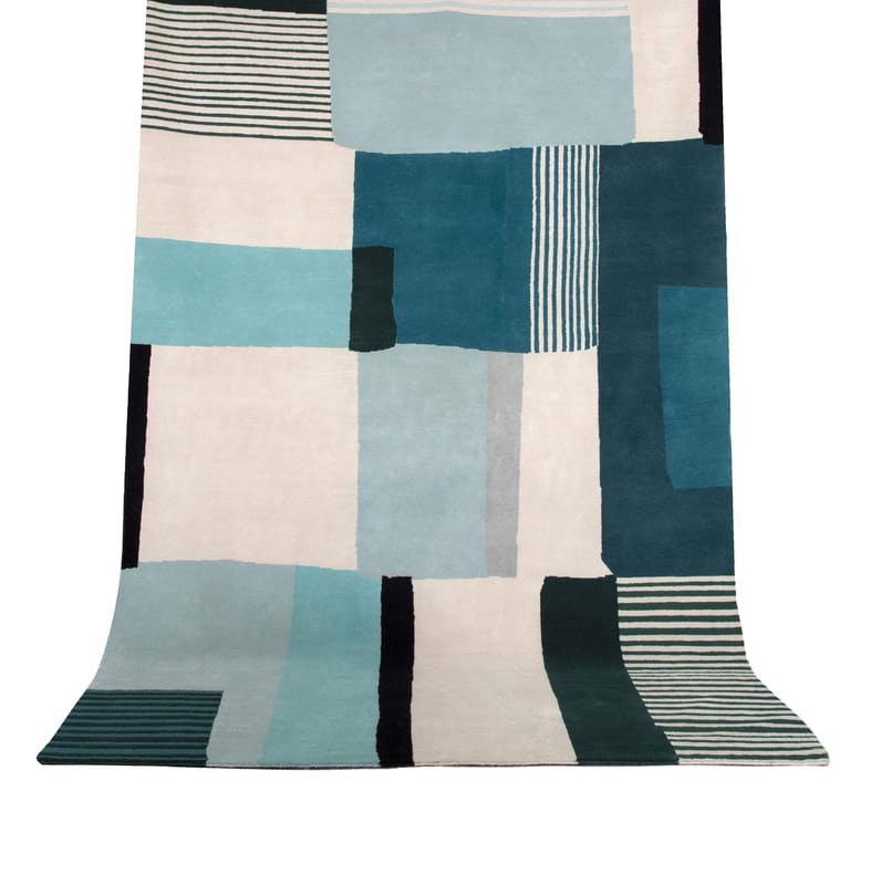 Decoration - Rugs - Boro Large Rug textile blue / 200 x 300 cm - Maison Sarah Lavoine - Blue - Cotton, New-zealand wool