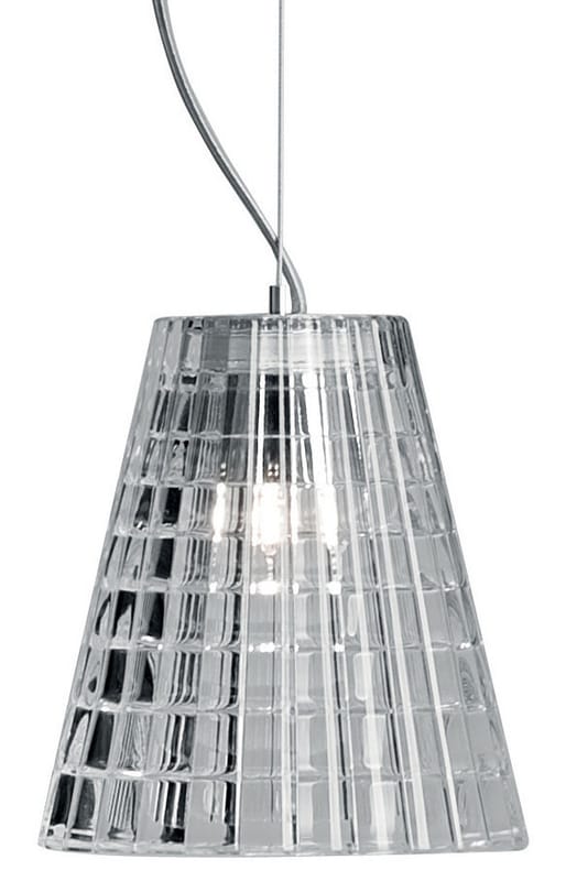 Luminaire - Suspensions - Suspension Flow métal verre transparent Ø 12cm - Fabbian - Transparent - Verre