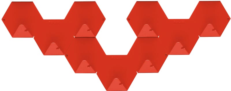 Arredamento - Appendiabiti  - Appendiabiti Simplex metallo rosso confezione da 3 - Tolix - Rosso - Acciaio riciclato laccato