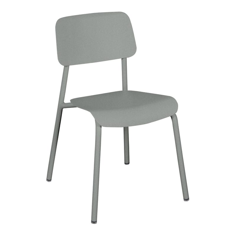 Mobilier - Chaises, fauteuils de salle à manger - Chaise empilable Studie métal gris / Aluminium - Fermob - Gris lapilli - Aluminium