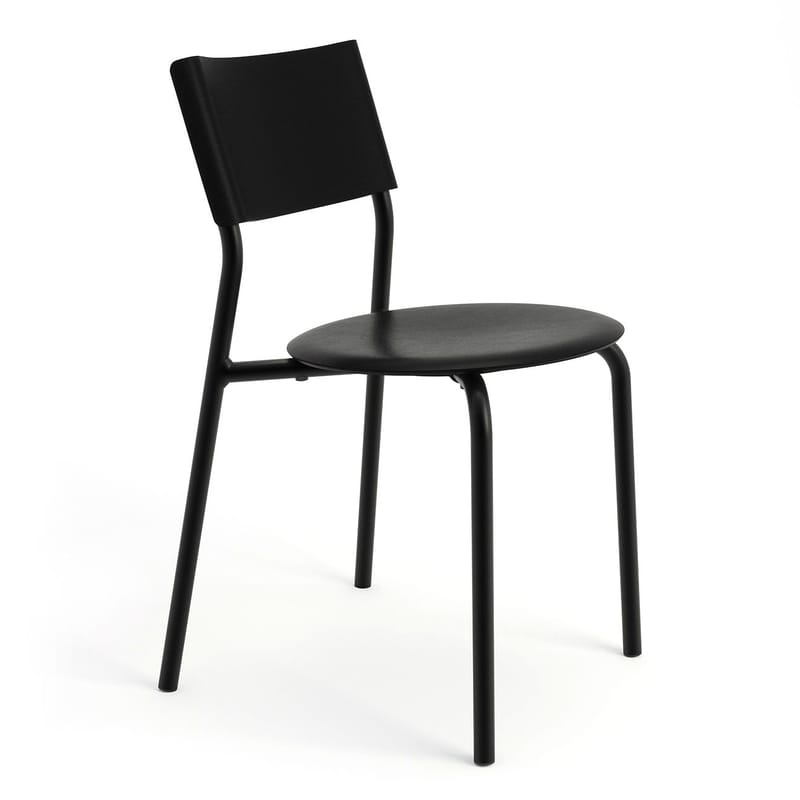 Furniture - Chairs - SSDr Stacking chair plastic material black / Recycled plastic - TIPTOE - Graphite black - Powder coated steel, Recycled polypropylene