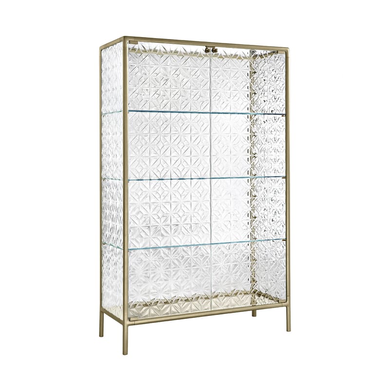 Furniture - Bookcases & Bookshelves - Echo Utensil glass gold / Aluminium & glass - L 101 x H 163 cm - FIAM - Gold & transparent - Aluminium, Glass