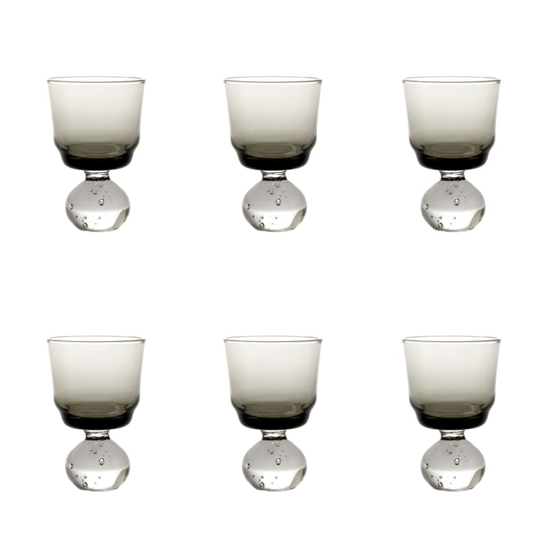 Tableware - Wine Glasses & Glassware - Eternal Snow S Wine glass glass grey / Set of 6 - Ø 6.3 x H 9.5 cm - Serax - Grey - Blown glass