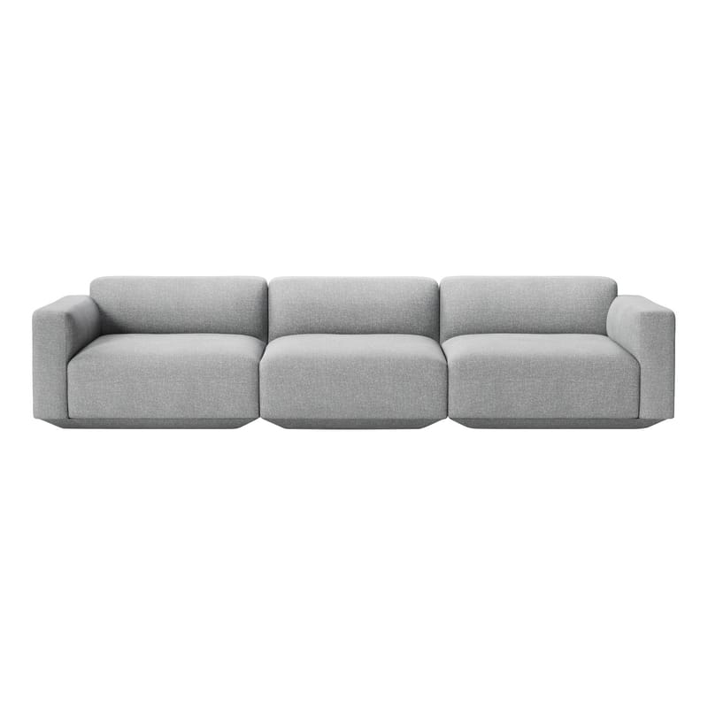 Furniture - Sofas - Develius D Straight sofa textile grey / 4 seats - L 309 cm - &tradition - Grey (Hallingdal 130 fabric) - Fabric, HR foam, Wood