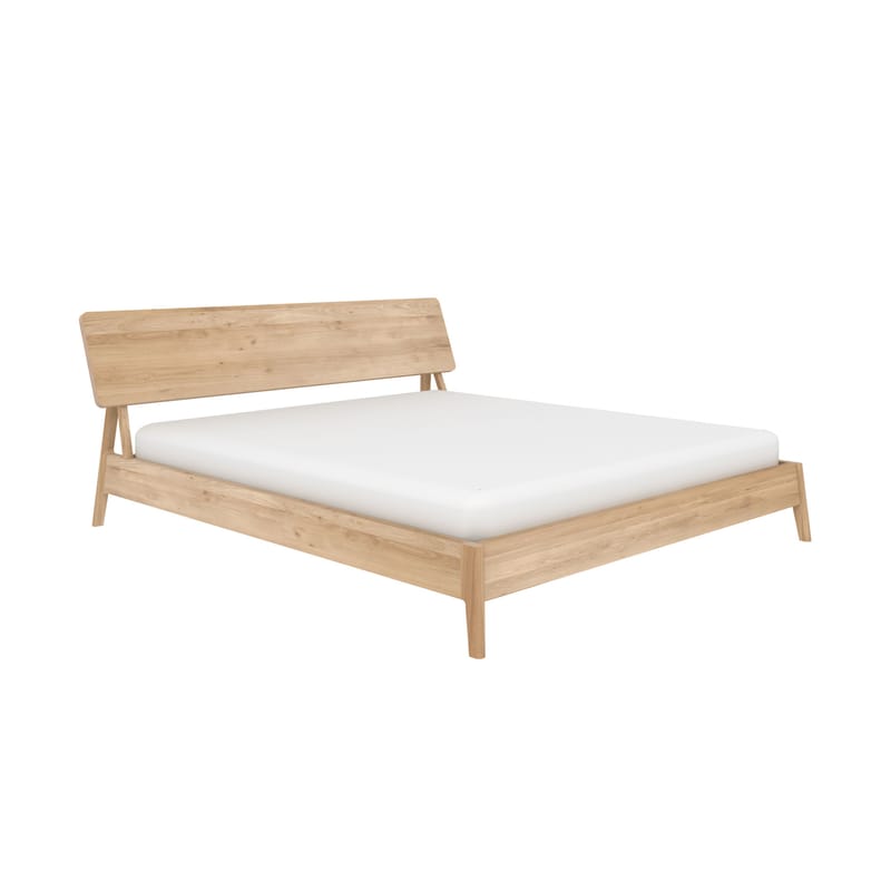 Furniture - Beds - Air Double bed natural wood / For 160 x 200 cm mattress - Solid oak - Ethnicraft - Mattress 160 x 200 cm / Oak - Solid oak