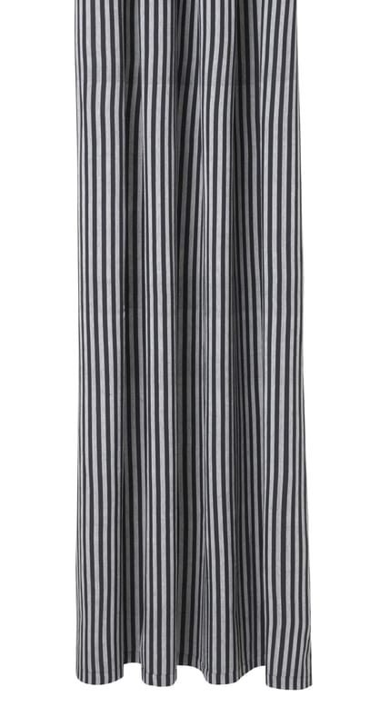 Accessoires - Accessoires für das Bad - Duschvorhang Chambray Striped textil grau schwarz / 160 x 205 cm - beschichtete Baumwolle - Ferm Living - Streifenmuster / grau & schwarz - beschichtete Baumwolle