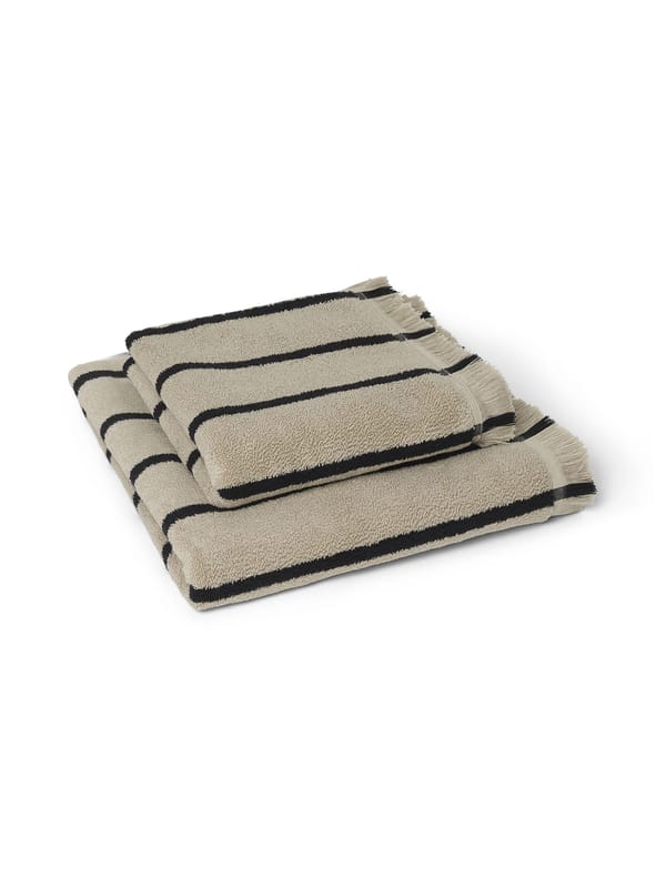 Asciugamano Alee di Ferm Living - nero beige
