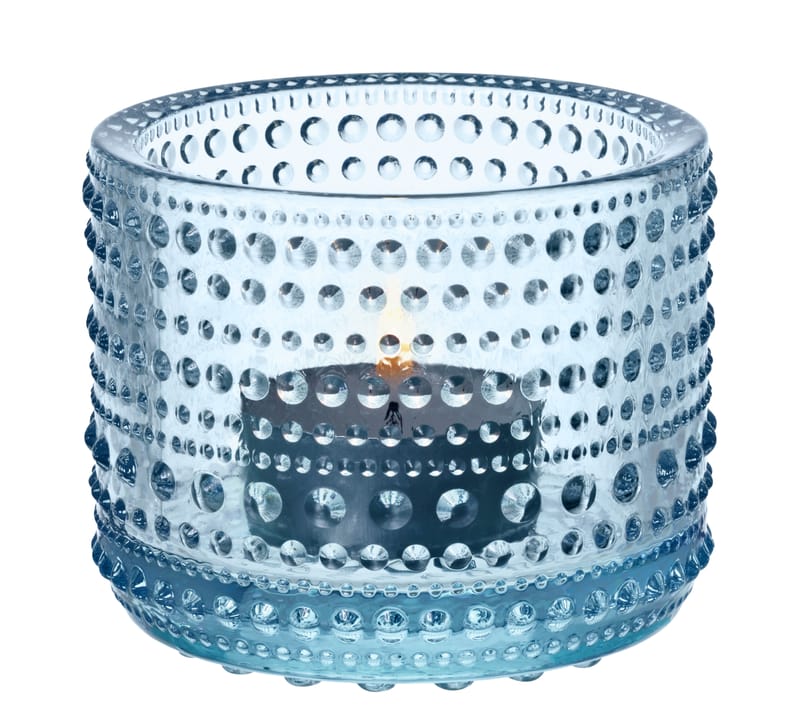Decoration - Candles & Candle Holders - Kastehelmi Candle holder glass blue H 6,4 cm - Iittala - Light blue - Glass
