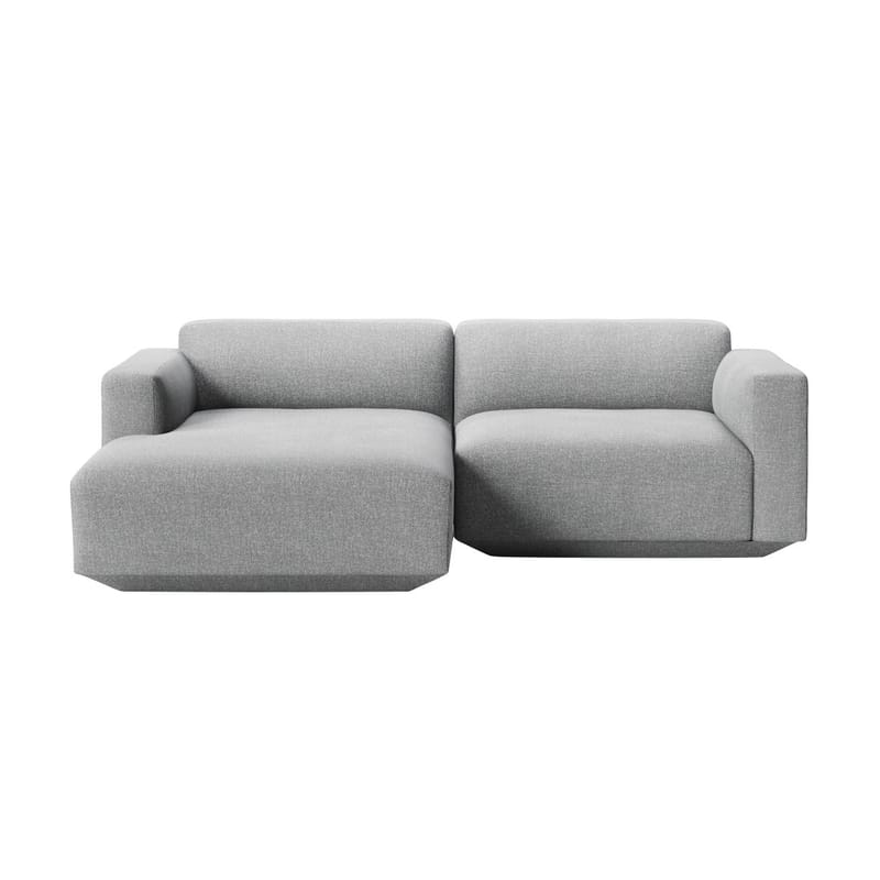 Furniture - Sofas - Develius C Corner sofa textile grey / 3 seats - L 220 cm / Left-hand chaise longue - &tradition - Grey (Hallingdal 130 fabric) - Fabric, HR foam, Wood