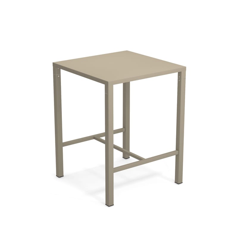 Furniture - High Tables - Nova High table metal beige / 80 x 80 cm x H 105 cm - Steel - Emu - Turtledove - Varnished steel