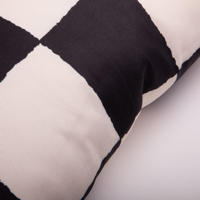 Coussin harvey angulaire 80 x 60 cm blanc noir