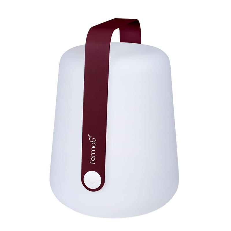 Lighting - Outdoor Lighting - Balad Large LED Wireless rechargeable outdoor lamp plastic material red / H 38 cm - USB charging - Fermob - Black cherry - Aluminium, Polythene