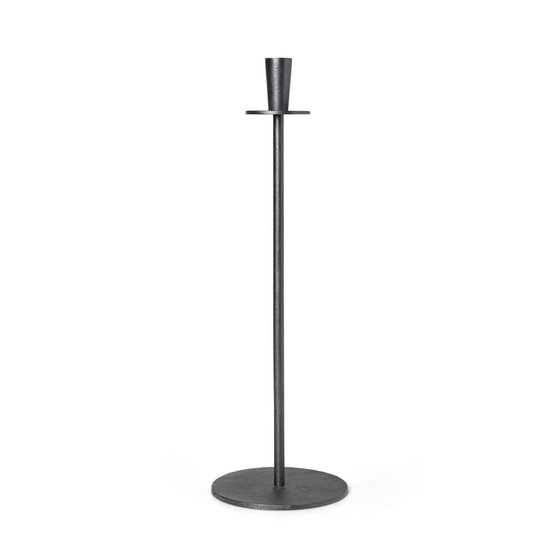 Decoration - Candles & Candle Holders - Hoy Candle stick metal black / H 55 cm - Cast aluminium - Ferm Living - Black - Recycled cast aluminium