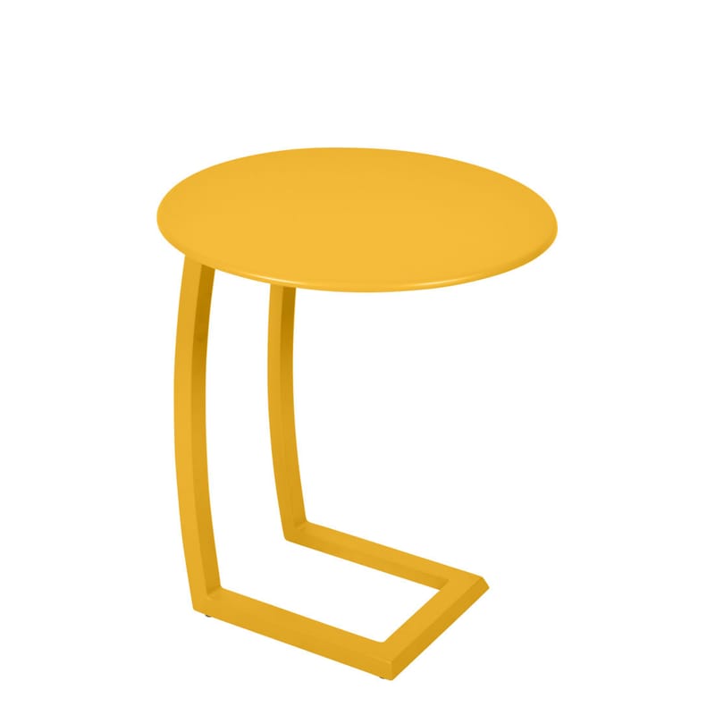 Furniture - Coffee Tables - Alizé End table metal yellow / Offset - Ø 48 cm - Fermob - Textured honey - Painted aluminium