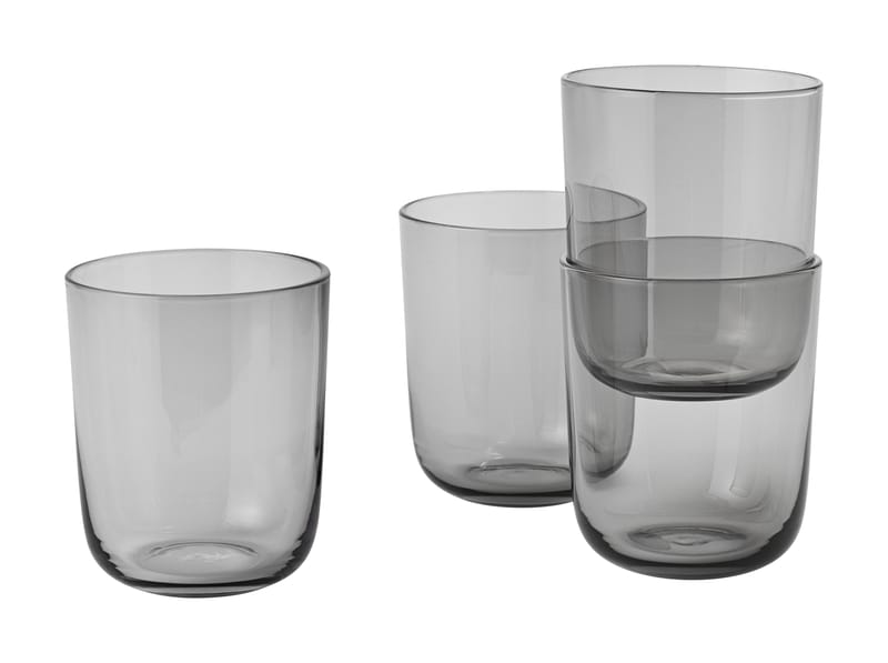 Tableware - Wine Glasses & Glassware - Corky Glass glass grey H 10 cm / Set of 4 - Muuto - Smoked grey - Glass