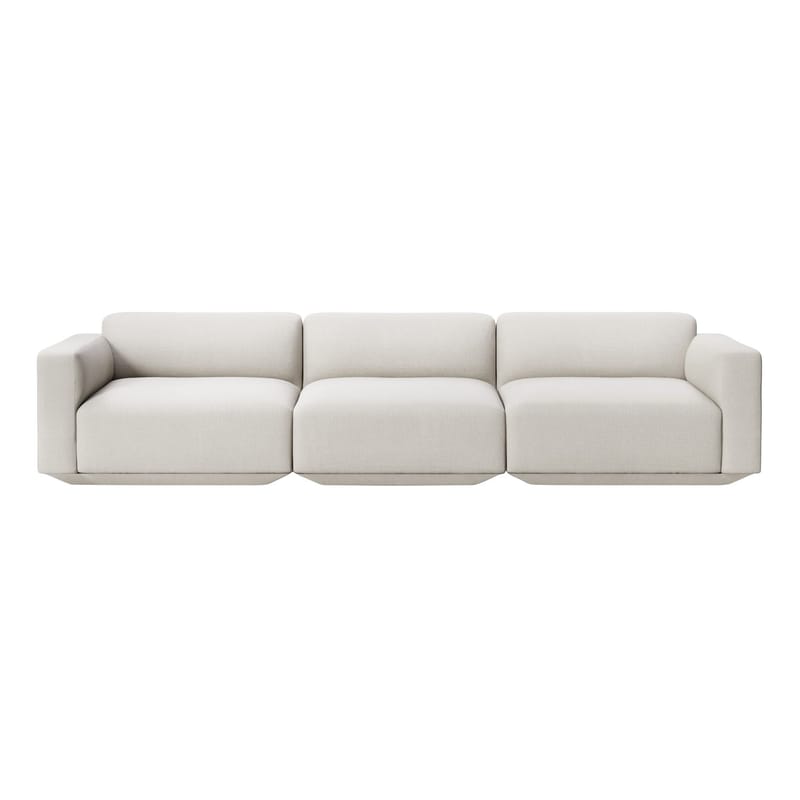 Furniture - Sofas - Develius D Straight sofa textile beige / 4 seats - L 309 cm - &tradition - Stone (Linara Stone 266 fabric) - Fabric, HR foam, Wood