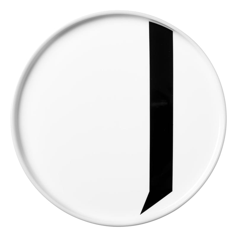 Tableware - Plates - A-Z Plate ceramic white Porcelain - J - Design Letters - White / J - China