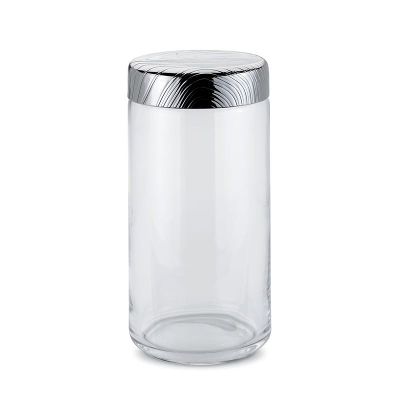 Tableware - Storage jars and boxes - Veneer Airtight jar metal glass transparent / 150 cl - Alessi - 150 cl / Steel & transparent - Glass, Stainless steel
