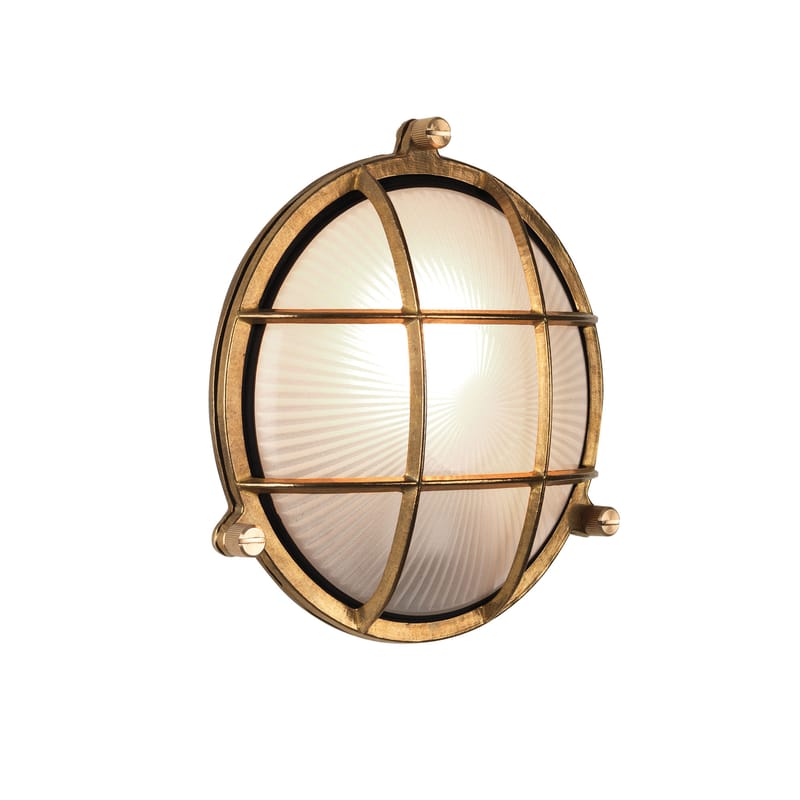 Lighting - Wall Lights - Thurso Round Outdoor wall light gold metal / Ceiling light - Astro Lighting - Brass - Glass, Solid brass