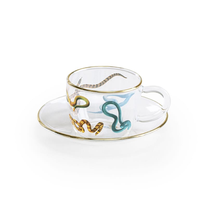 Tableware - Coffee Mugs & Tea Cups - Toiletpaper - Snakes Coffee cup glass multicoloured - Seletti - Snakes - Borosilicated glass