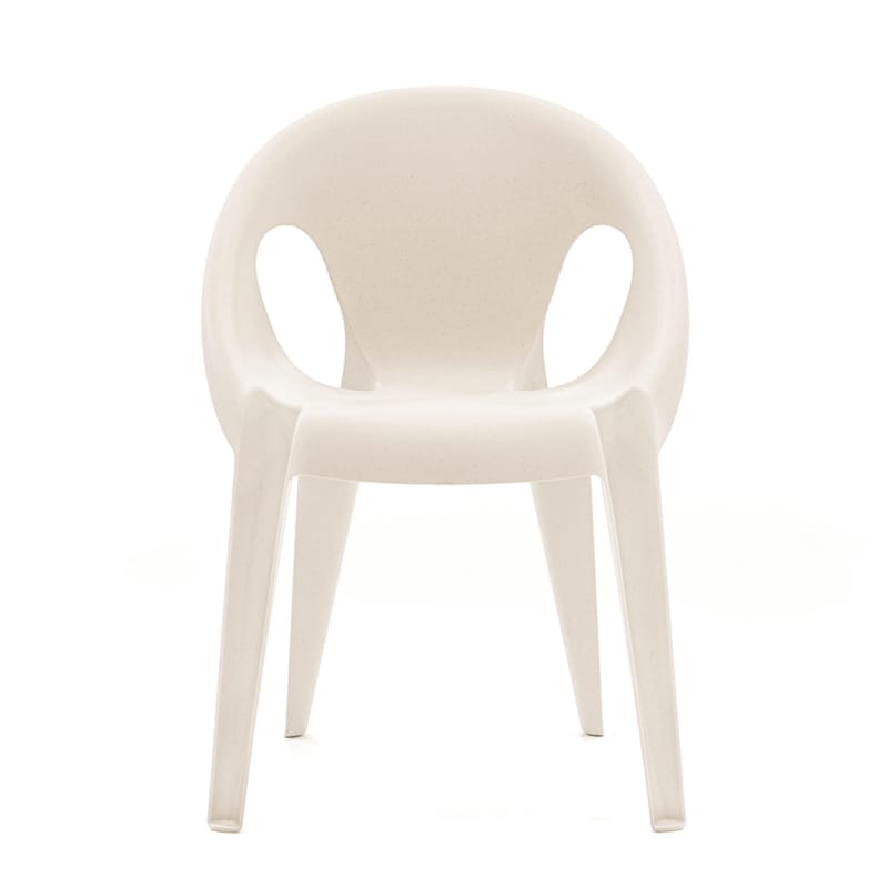 Furniture - Chairs - Bell Stackable armchair plastic material white / By Konstantin Grcic / Recycled polypropylene - Eco-designed - Magis - Highnoon white - Recycled polypropylene
