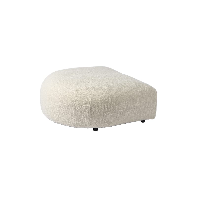 Furniture - Sofas - A-Round-U Modular sofa textile beige / Right pouf module - Bouclé - Pols Potten - Cream (bouclé fabric) - Laminated wood, Polyurethane foam, Ressorts Nosag, Terrycloth