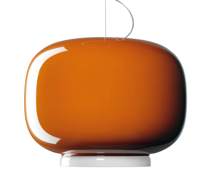 Lighting - Pendant Lighting - Chouchin Pendant glass orange model n°1 - Foscarini - Orange - Blown glass