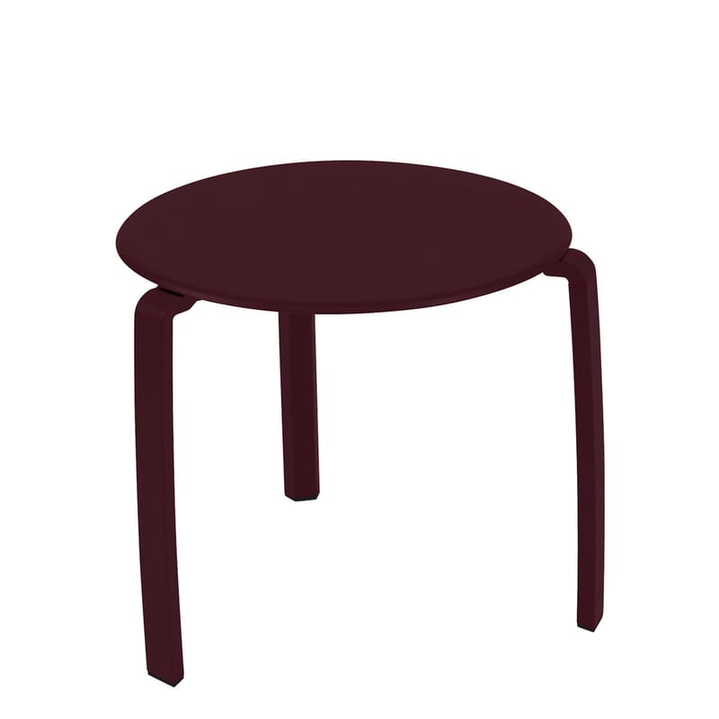 Furniture - Coffee Tables - Alizé End table metal red / Ø 48 cm - Metal - Fermob - Black cherry - Aluminium