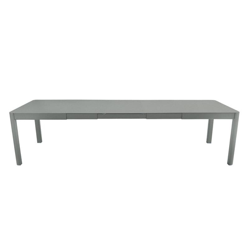 Outdoor - Garden Tables - Ribambelle Extending table metal grey /  149/299 x 100 cm - 6 to 14 people - Fermob - Lapilli grey - Aluminium