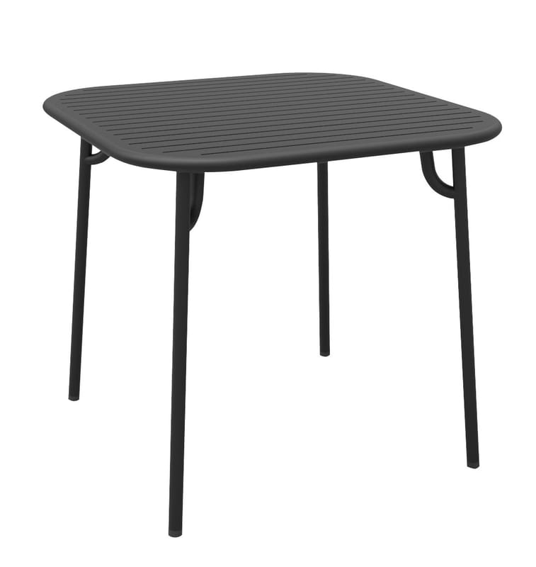 Outdoor - Garden Tables - Week-end Square table metal black 85 x 85 cm / Aluminium - Petite Friture - Black - Powder coated epoxy aluminium