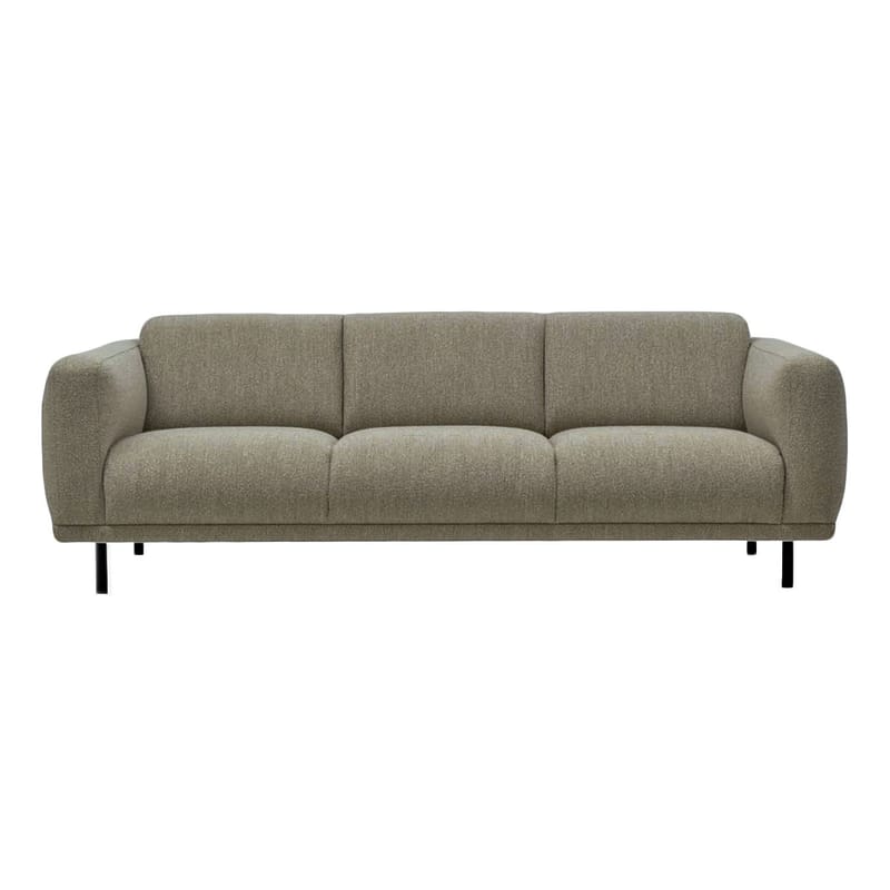 Furniture - Sofas - Teddy XL Straight sofa textile green / L 218 cm - Terry loop fabric - Pols Potten - Olive green - HR foam, springs, Terry loop fabric, Wood
