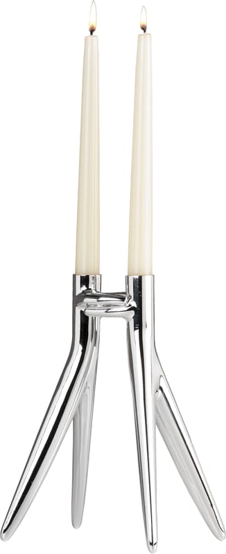 Decoration - Candles & Candle Holders - Abbracciaio Candelabra metal silver - Kartell - Silver - Galvanized aluminium