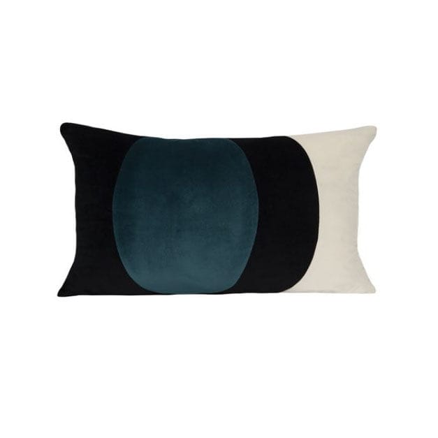 Interni - Cuscini  - Cuscino Lune tessuto blu / Velluto - 50 x 30 cm - Maison Sarah Lavoine - Sarah Blue - Fibra silicone, Velluto