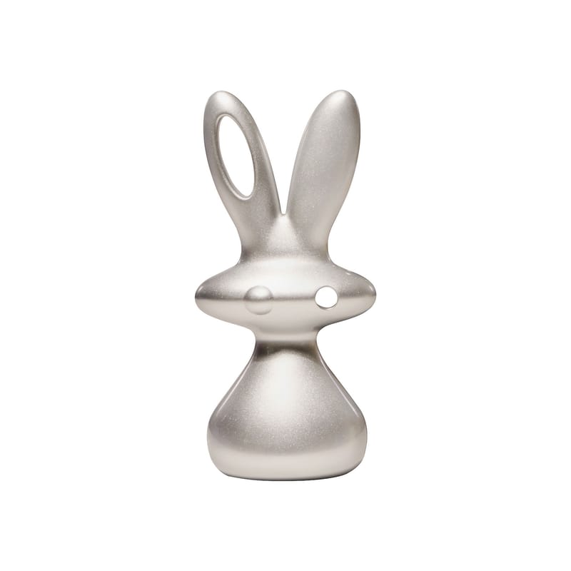 Décoration - Pour les enfants - Sculpture Bunny by Aki Kuroda plastique argent / H 60 cm - Slide - Argent métallisé (laqué brillant) - Polyéthylène laqué